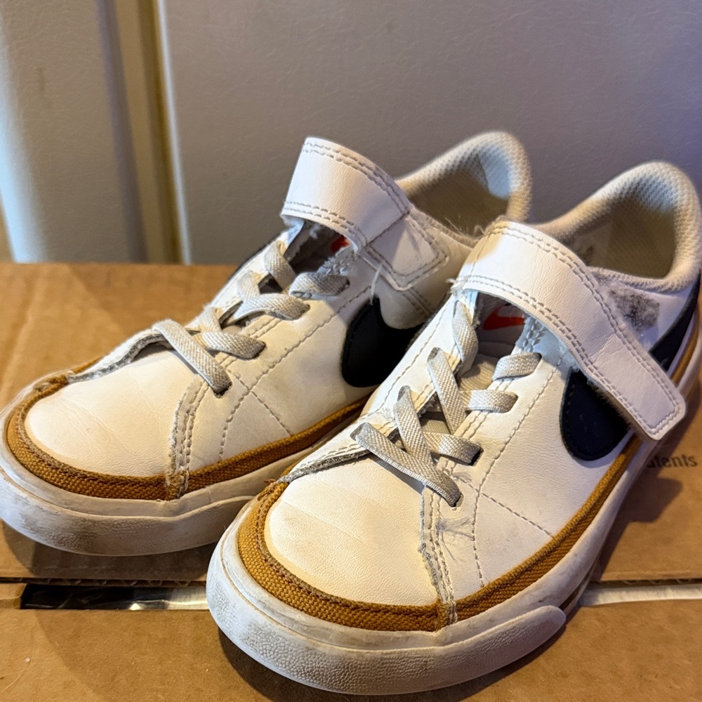 Nike Kids White and Brown Sneakers